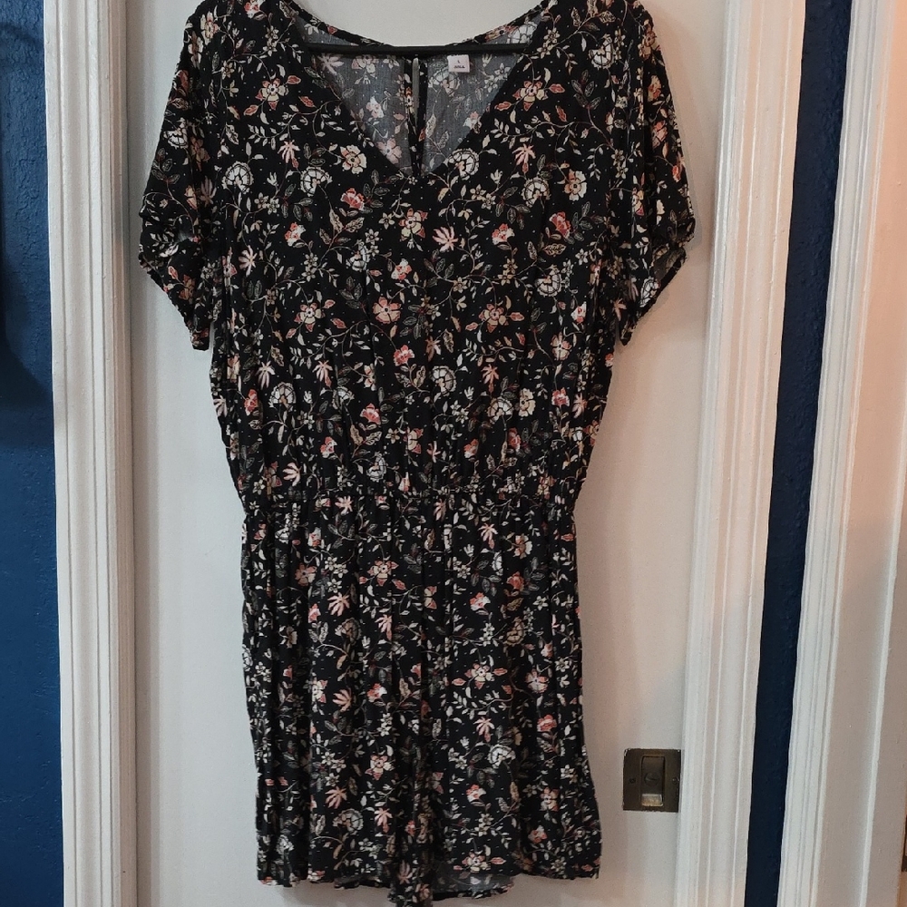 Old Navy Black Floral Romper
